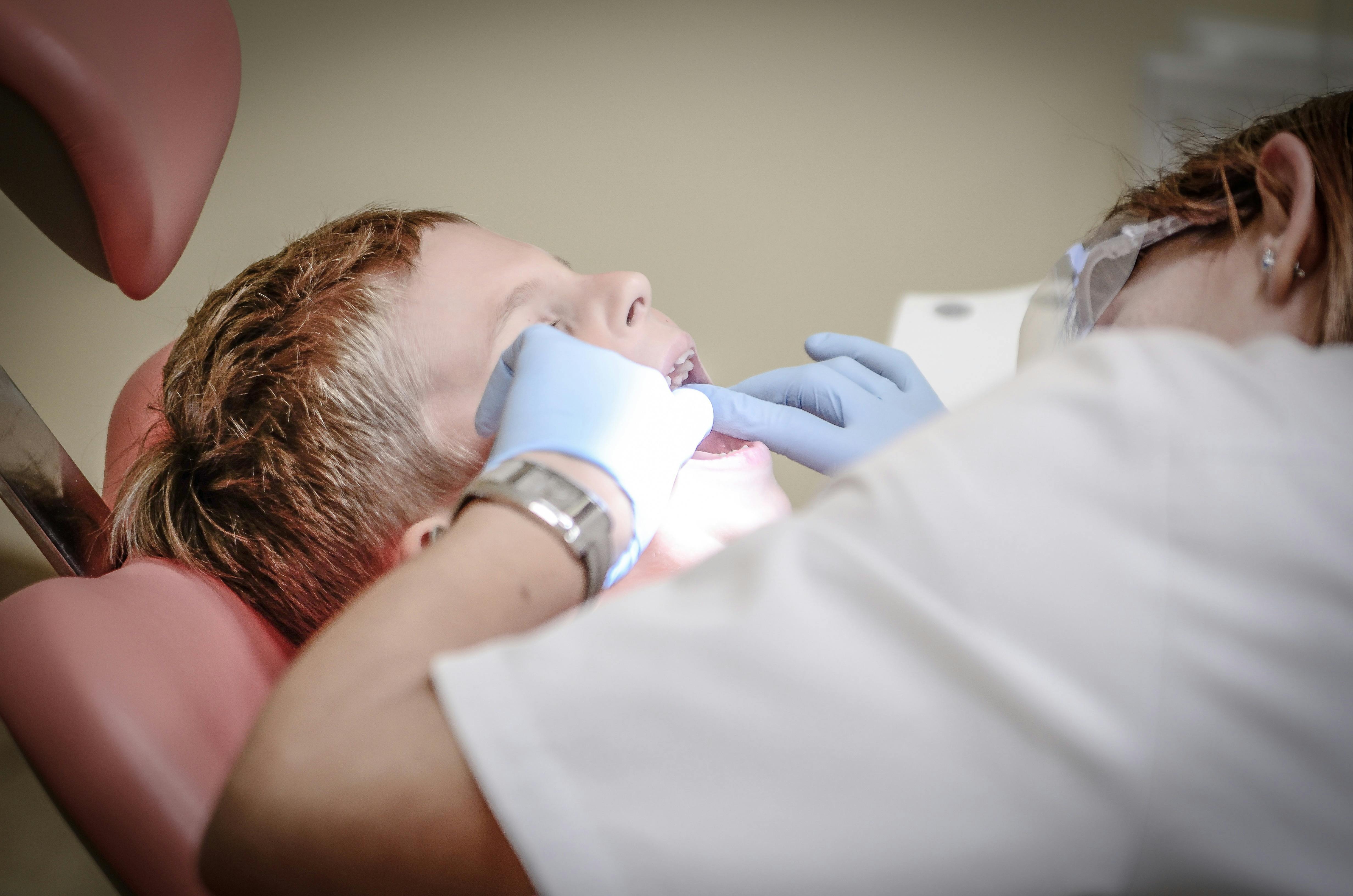 Dental imaging room with patient